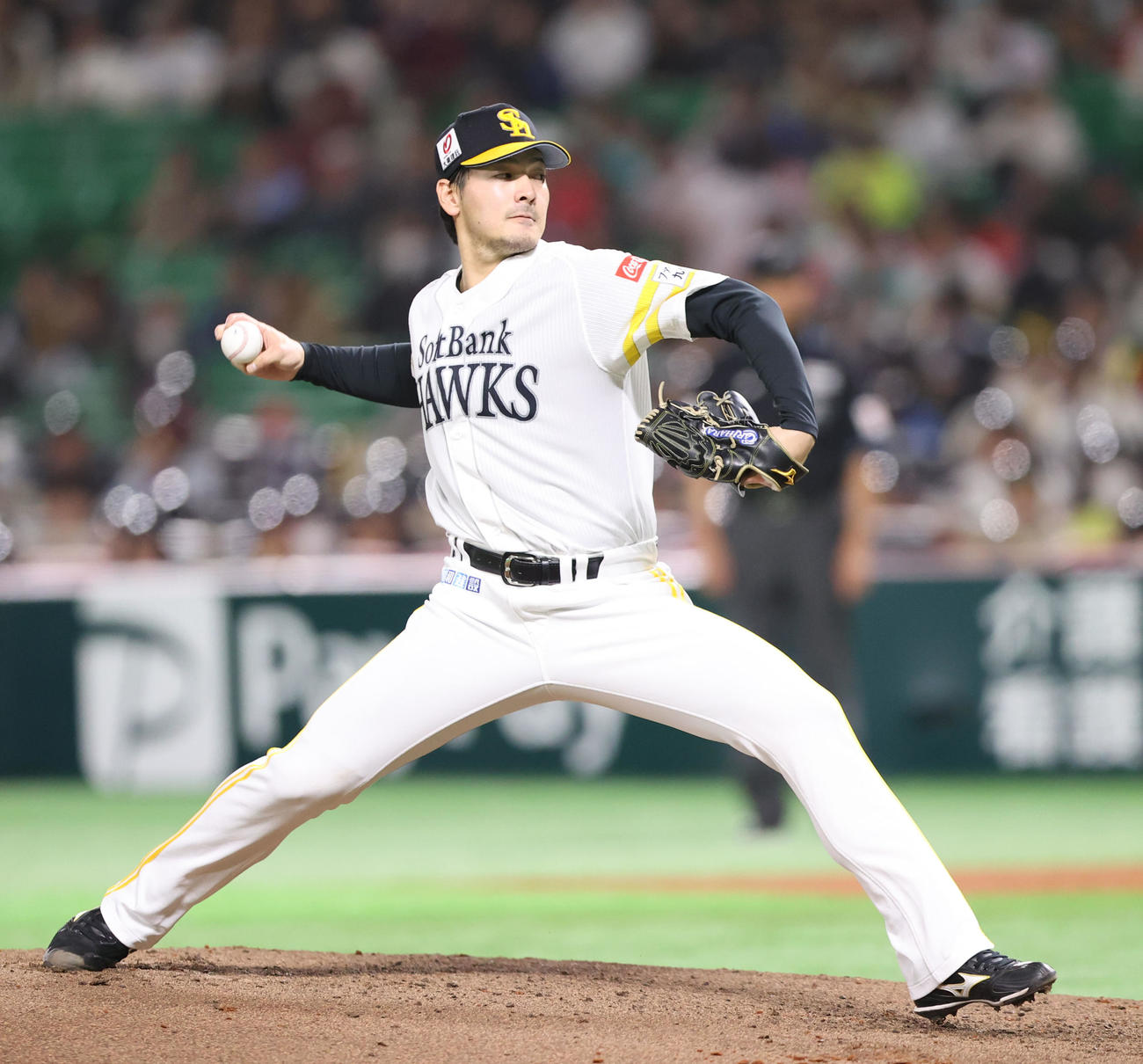 ソフトバンク対西武　先発・有原（撮影・梅根麻紀）
