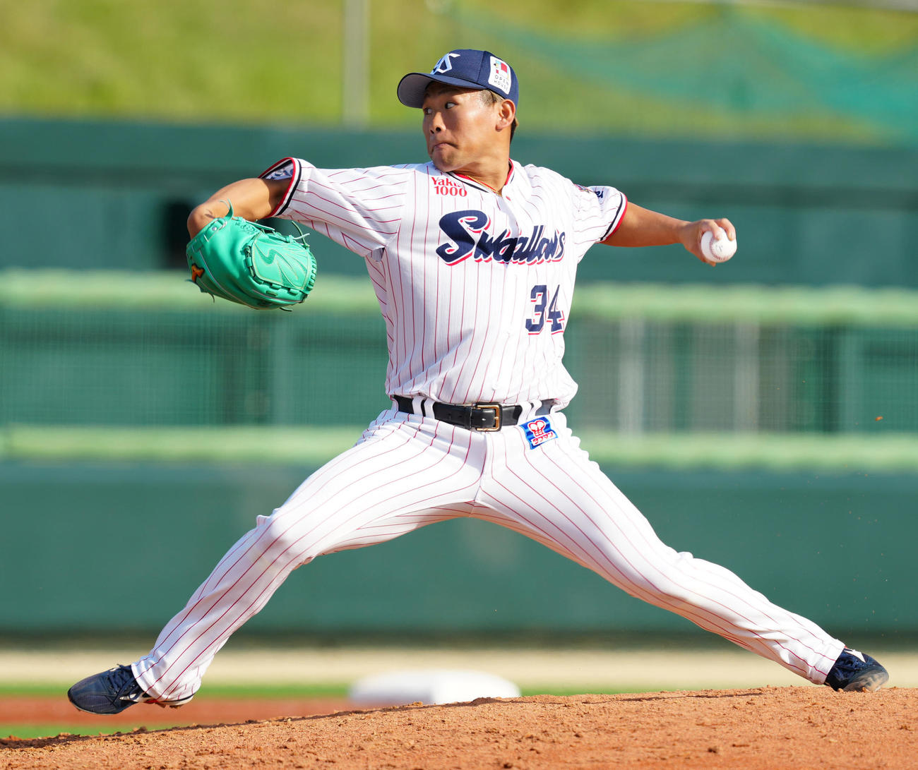 ヤクルト対オイシックス　9回表、登板するヤクルト5番手の田口（撮影・江口和貴）