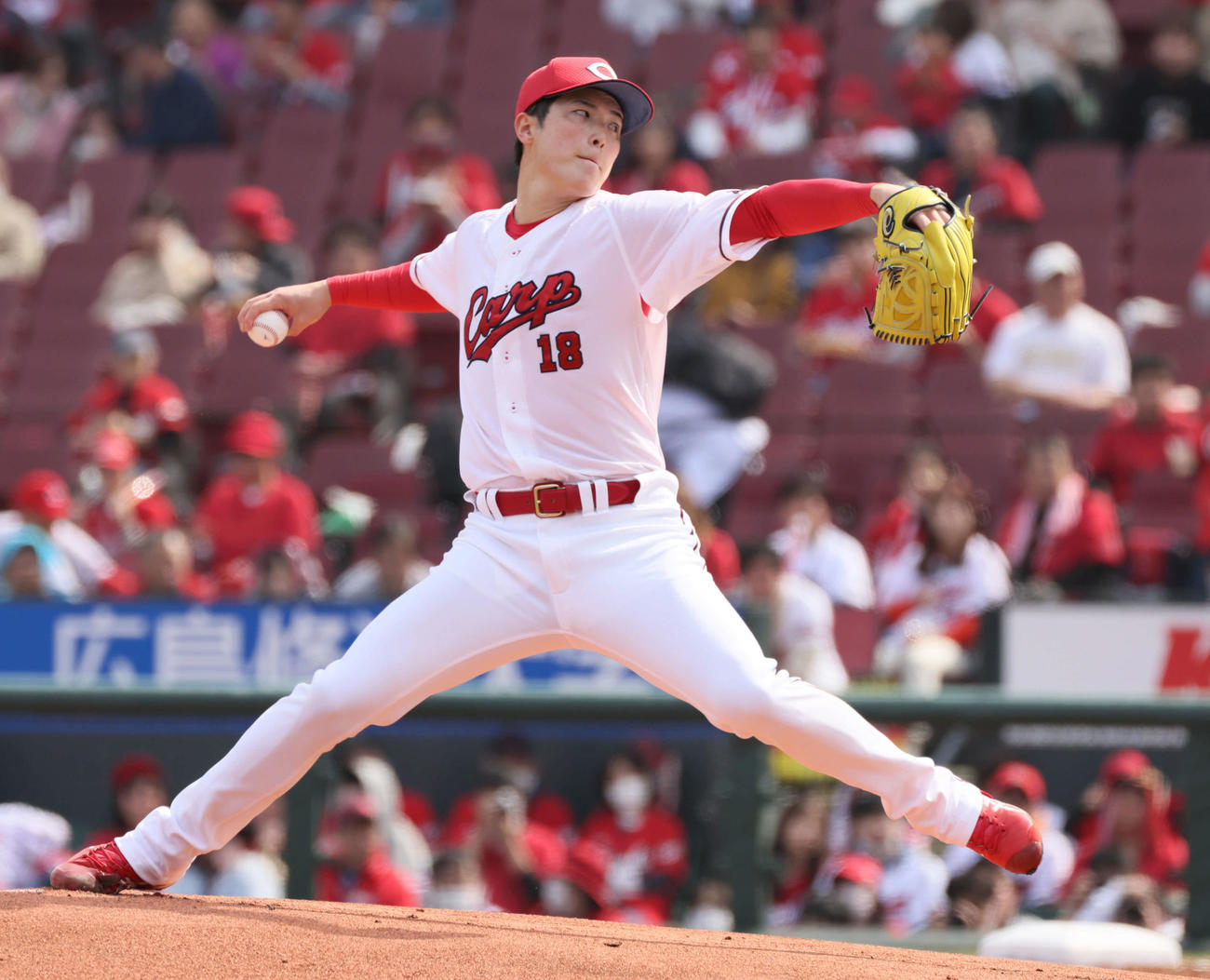 広島対DeNA　広島先発の森下（撮影・加藤孝規）