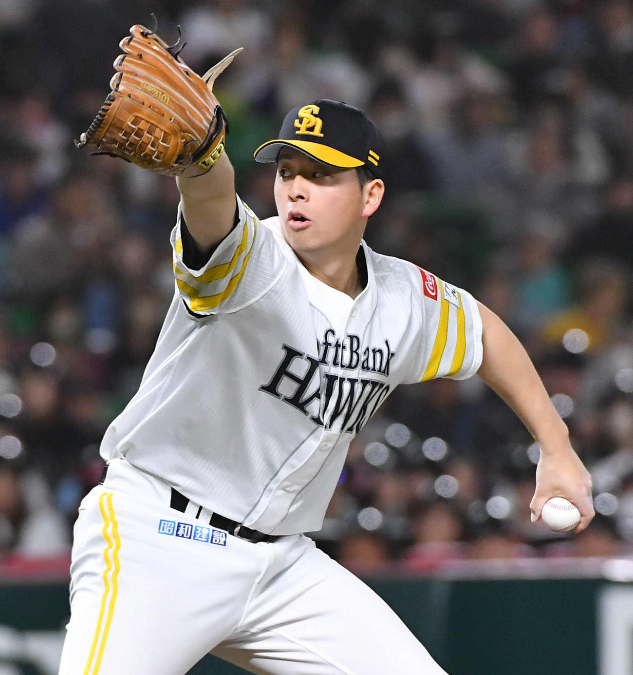 ソフトバンク対西武　ソフトバンク先発の大関は6回を1失点に抑える（撮影・岩下翔太）