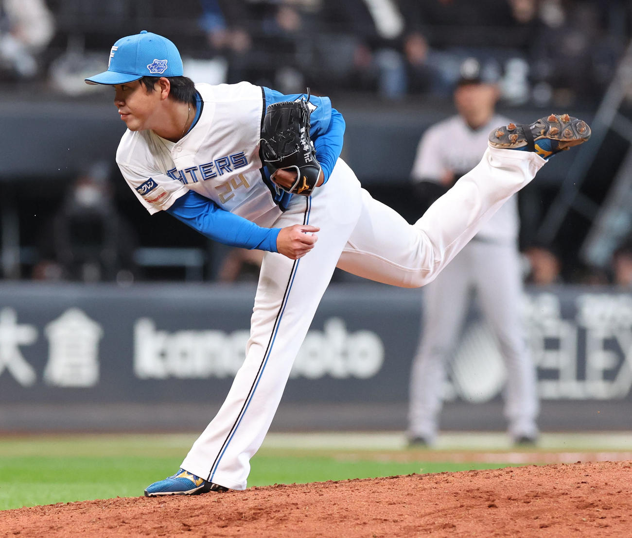 日本ハム対巨人　日本ハム3番手の金村（撮影・佐藤翔太）