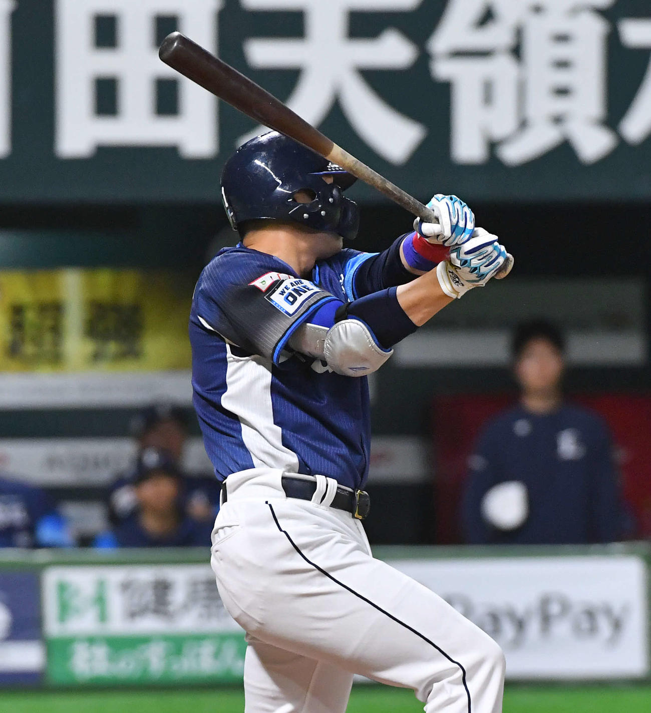 ソフトバンク対西武　1回表西武1死一塁、栗山は先制の適時左二塁打を放つ（撮影・岩下翔太）