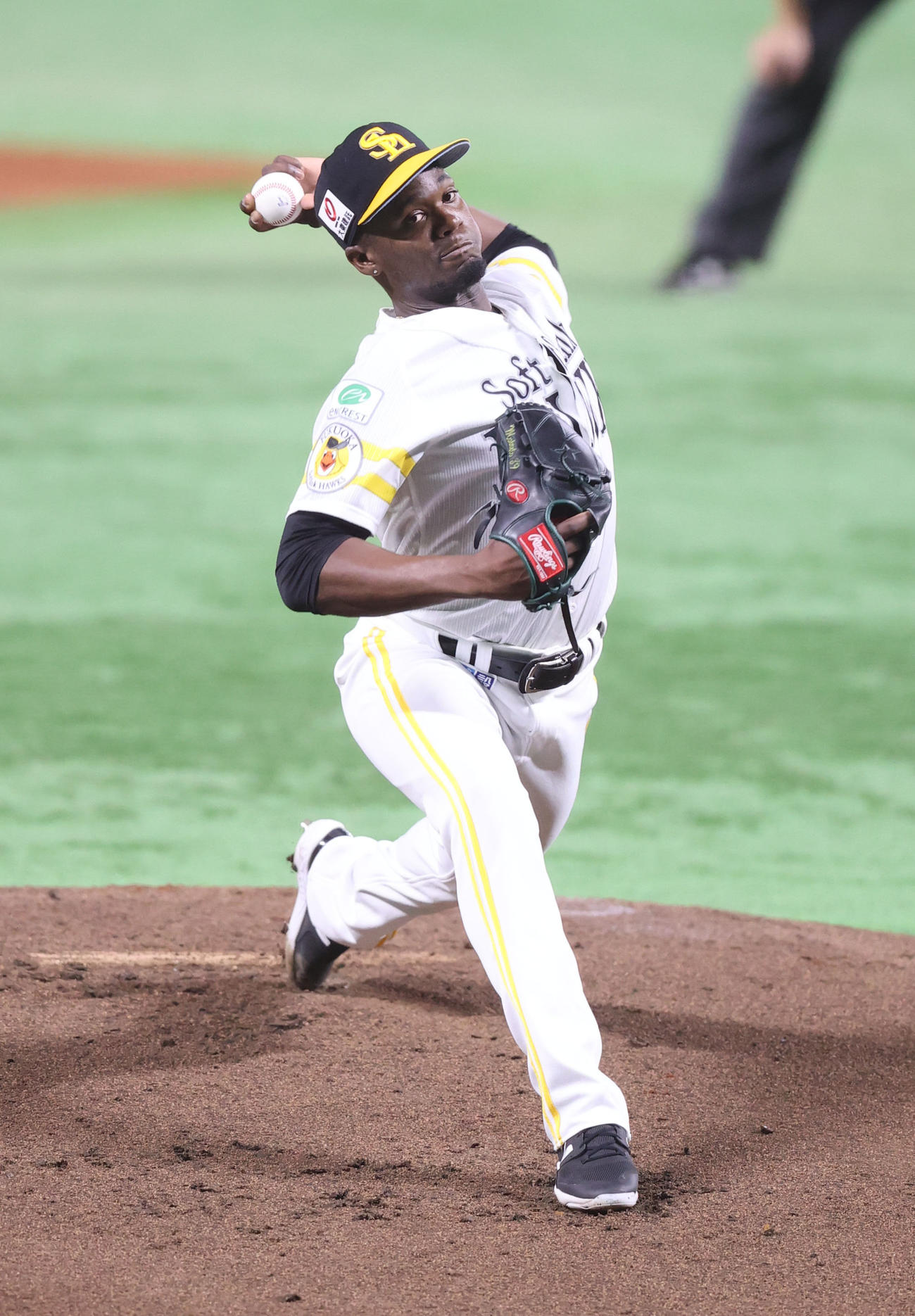 ソフトバンク対西武　先発・モイネロ（撮影・梅根麻紀）
