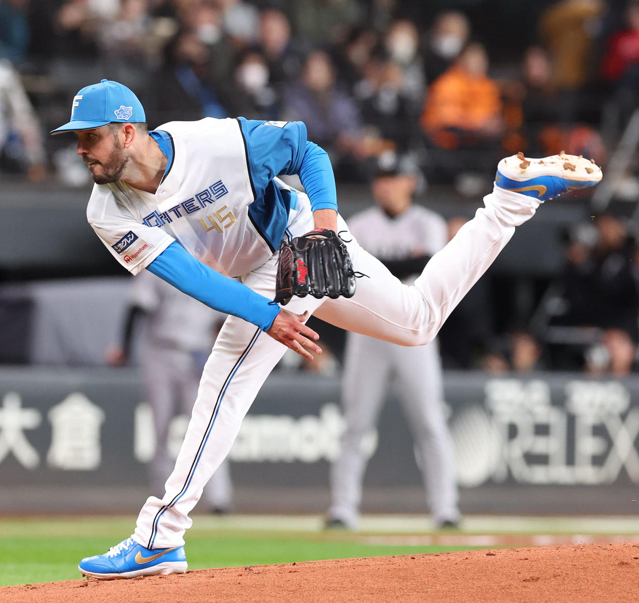 日本ハム対巨人　日本ハム先発のバーヘイゲン（撮影・佐藤翔太）