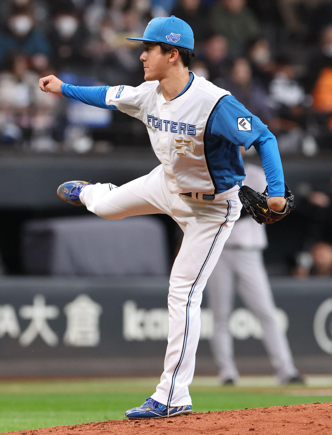 日本ハム対巨人　日本ハム3番手の北山（撮影・佐藤翔太）