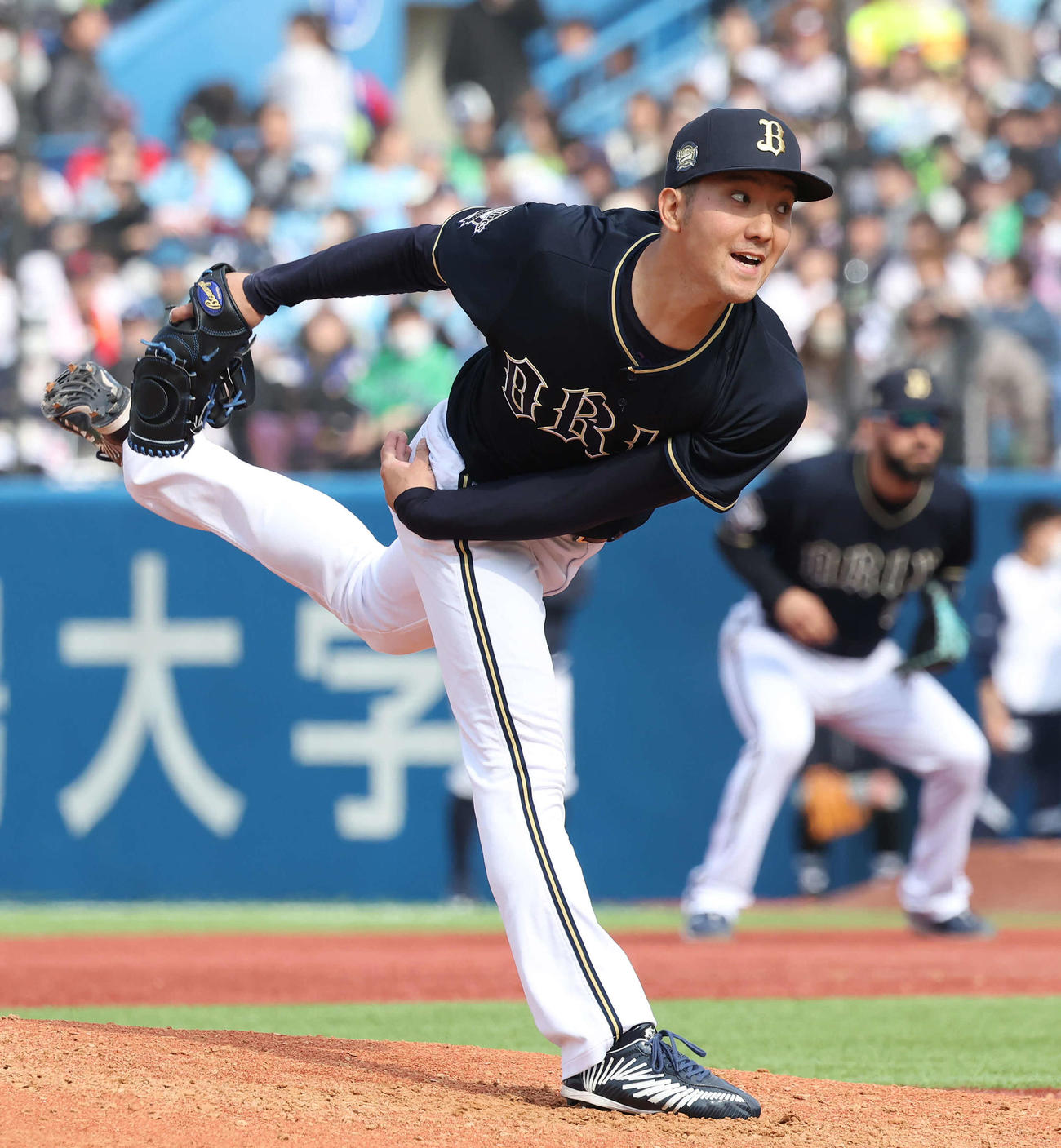 ヤクルト対オリックス　力投するオリックス先発田嶋（撮影・丹羽敏通）