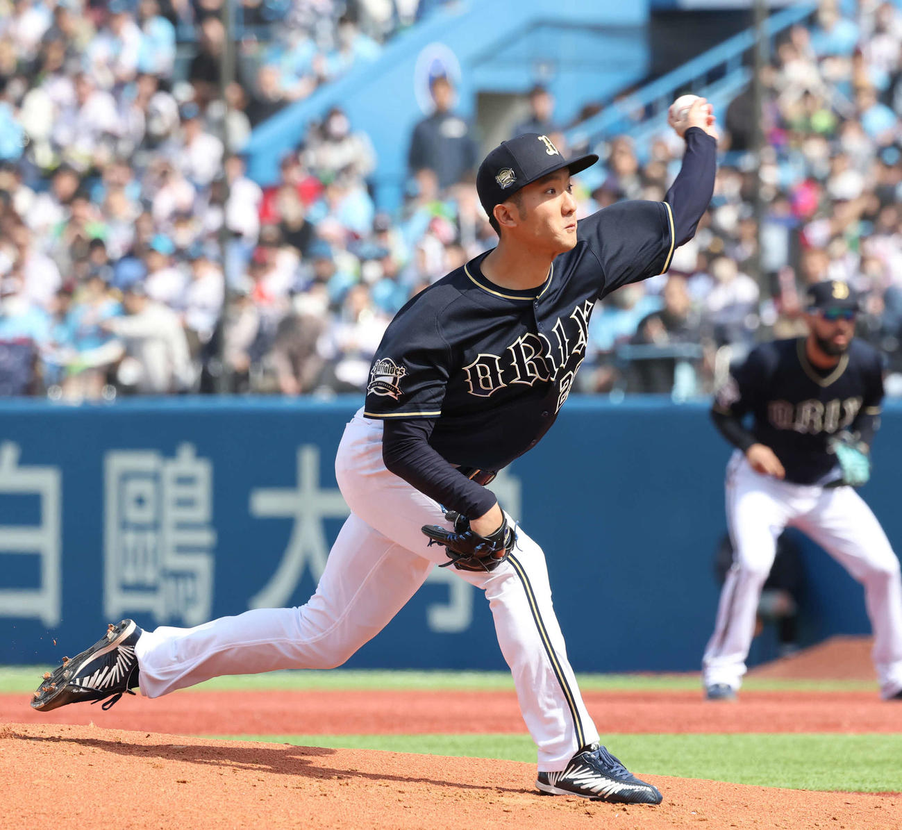ヤクルト対オリックス　オリックス先発田嶋（撮影・丹羽敏通）