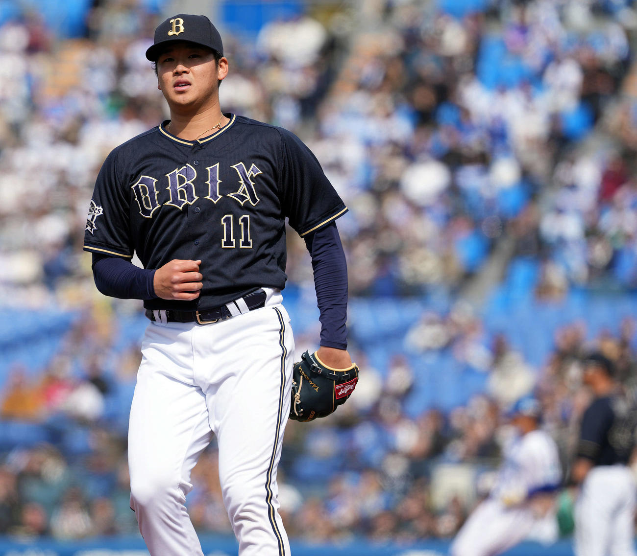 DeNA対オリックス　5回途中で交代し3失点のオリックスの先発山下（撮影・たえ見朱実）