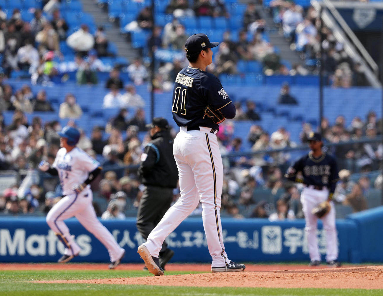 DeNA対オリックス　3回裏DeNA1死、牧にソロ本塁打を浴びる山下（撮影・たえ見朱実）