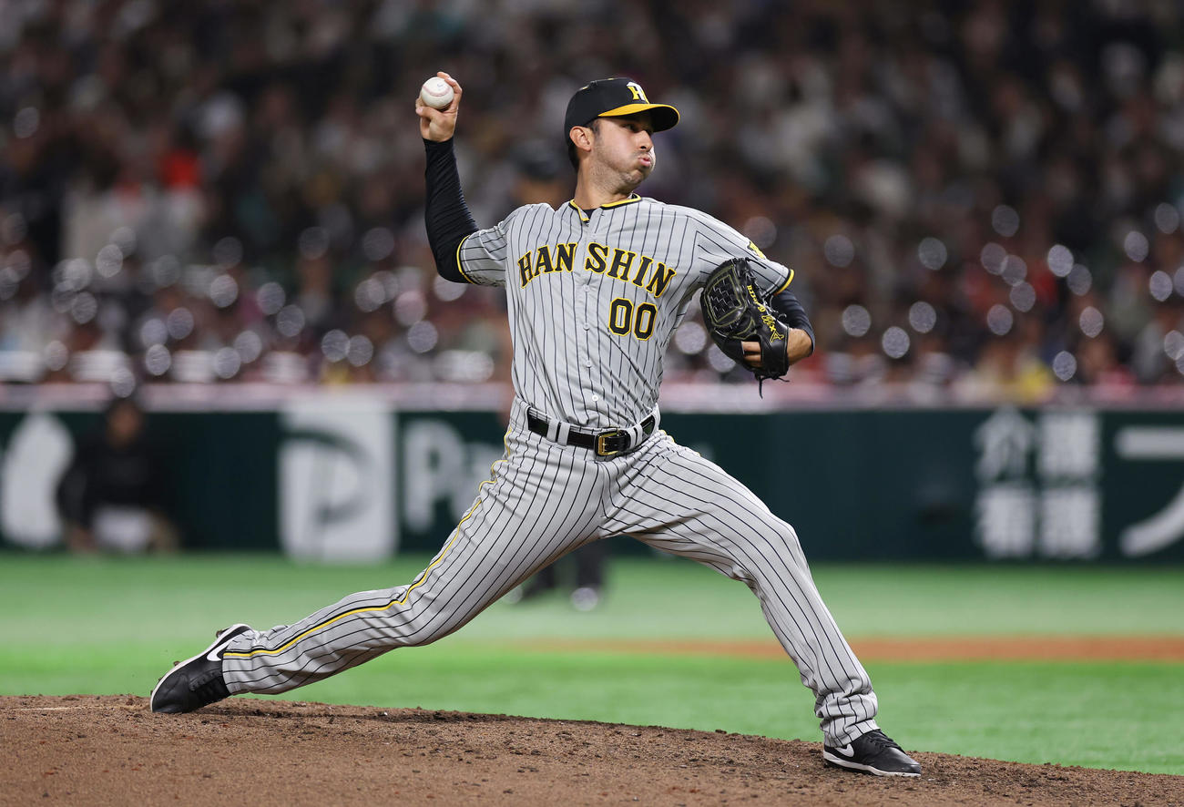 ソフトバンク対阪神　力投する阪神2番手のゲラ（撮影・前田充）