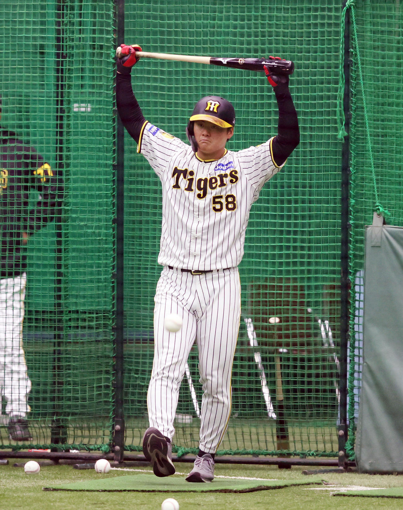 打撃練習を終えた前川（撮影・加藤哉）