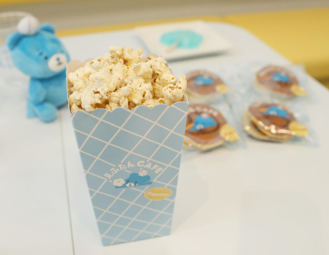 「えふたんCAFE」のえふたんポップコーン塩味（撮影・佐藤翔太）