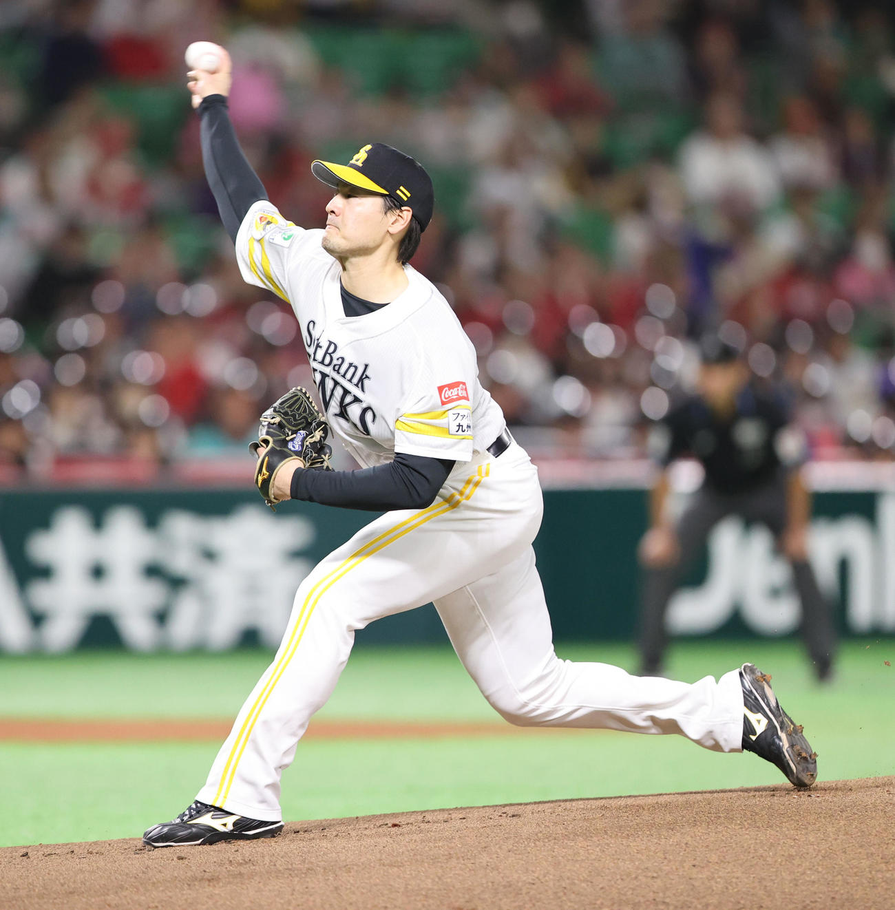 ソフトバンク対広島　先発・有原（撮影・梅根麻紀）