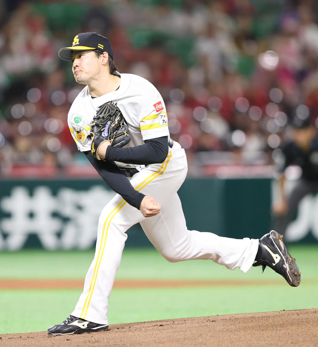 ソフトバンク対広島　先発・有原（撮影・梅根麻紀）