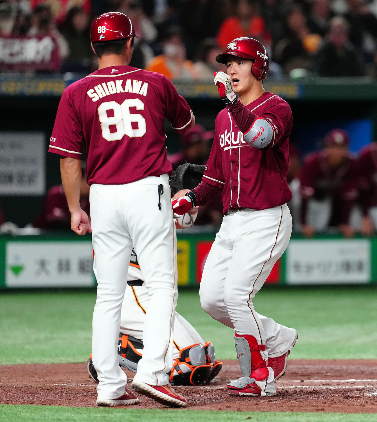 巨人対楽天　3回表楽天無死三塁、左越えに2点本塁打を放った太田（撮影・たえ見朱実）