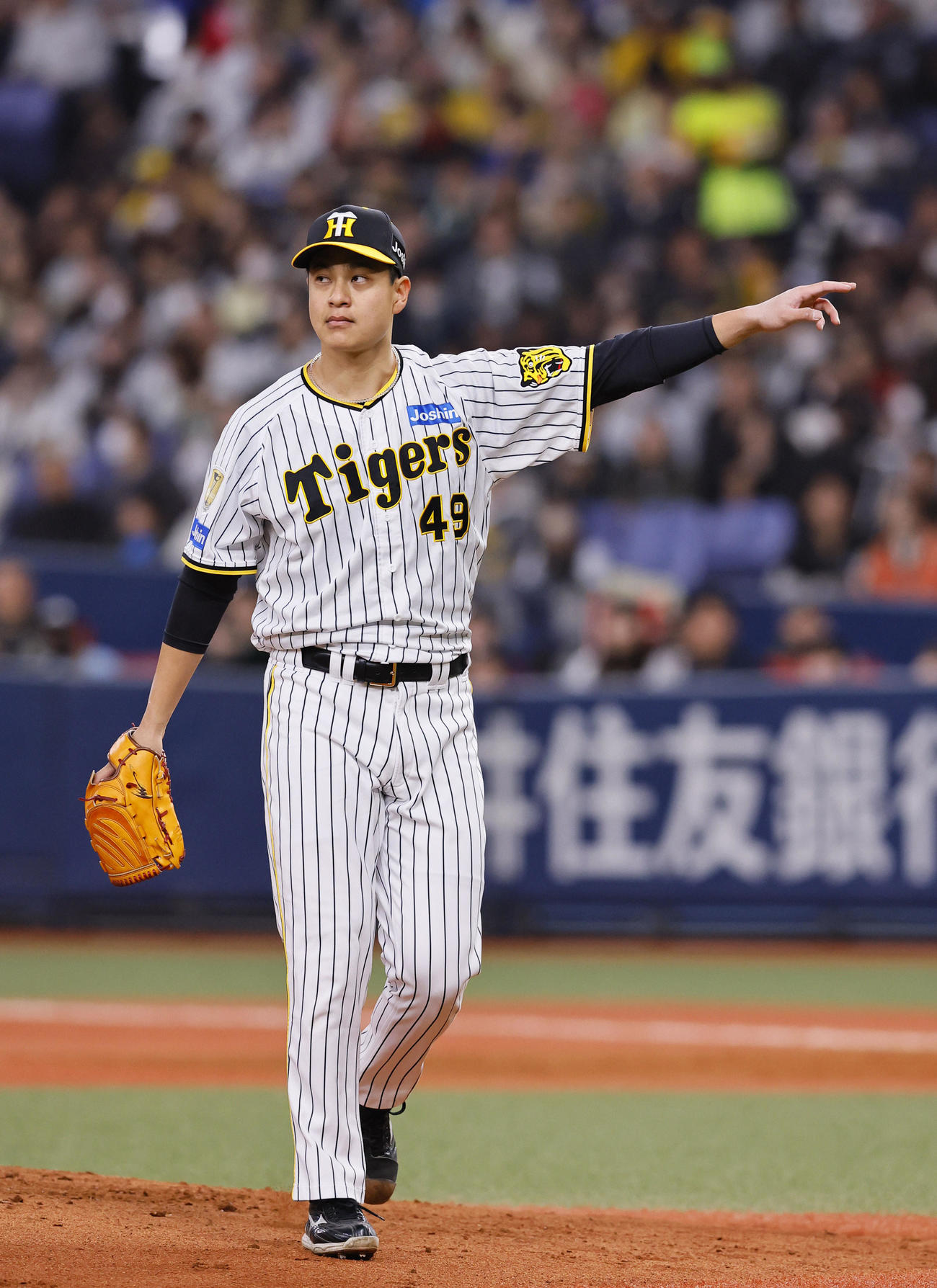 オリックス対阪神　2回表オリックス2死二塁、ゴンザレスを三振に仕留める大竹（撮影・藤尾明華）