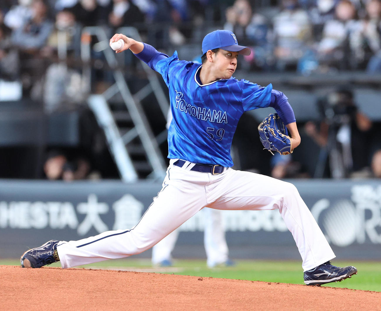 日本ハム対DeNA DeNA先発の平良（撮影・佐藤翔太）