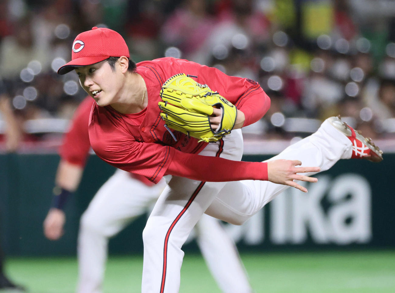 ソフトバンク対広島　力投する広島先発の森下（撮影・加藤孝規）