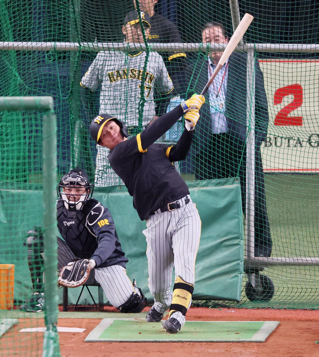 オリックス対阪神　打撃練習する森下（撮影・加藤哉）