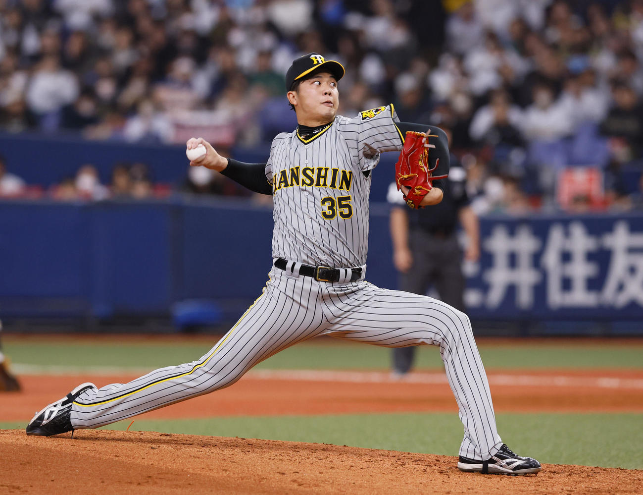 オリックス対阪神　オリックス戦に先発した阪神才木（撮影・藤尾明華）