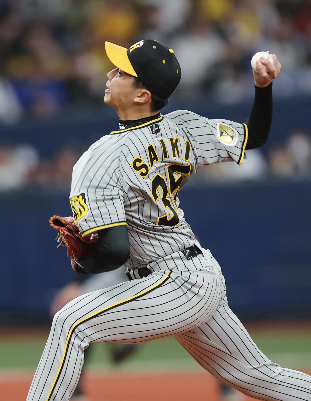 オリックス対阪神　力投する阪神先発の才木（撮影・前田充）
