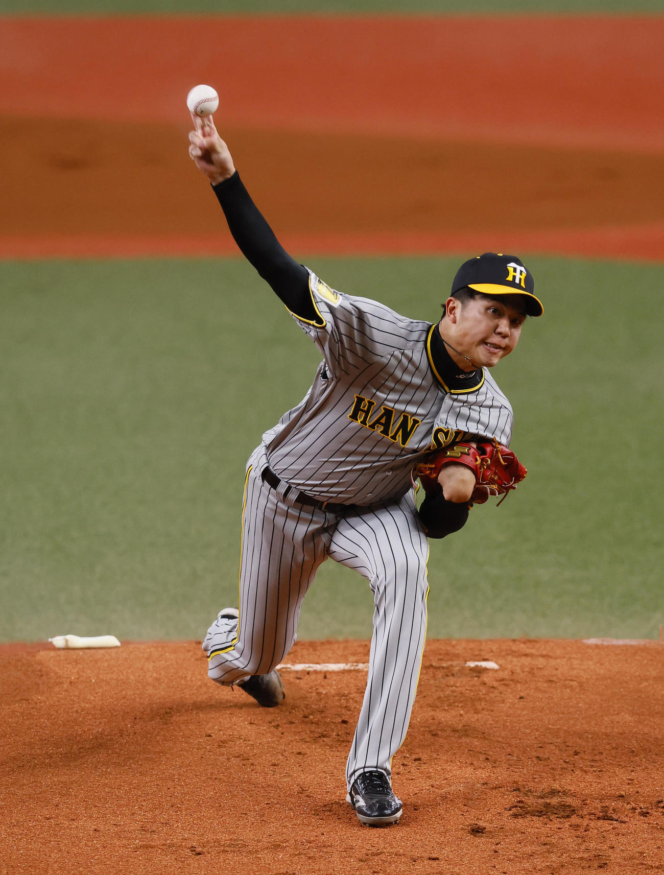 オリックス対阪神　オリックス戦に先発した阪神才木（撮影・藤尾明華）