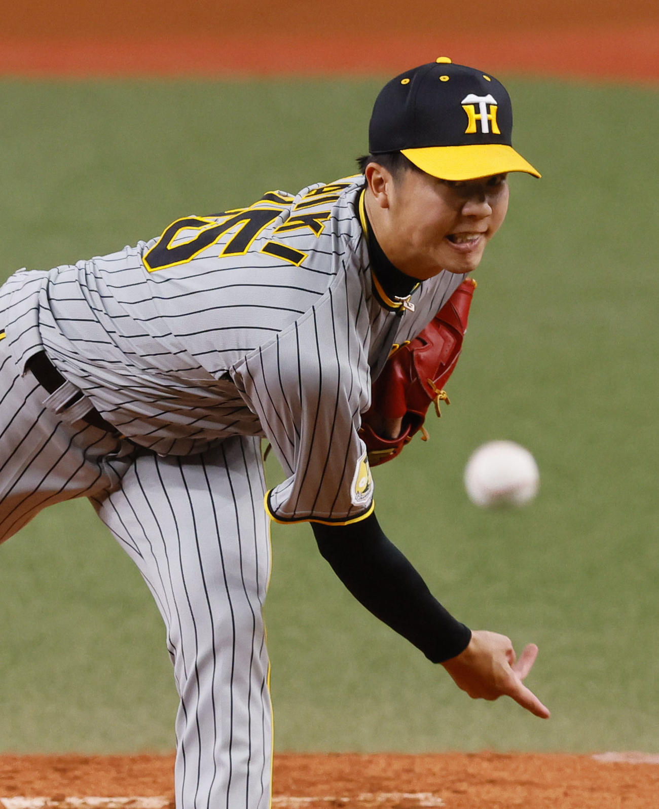 オリックス対阪神　オリックス戦に先発した阪神才木（撮影・藤尾明華）