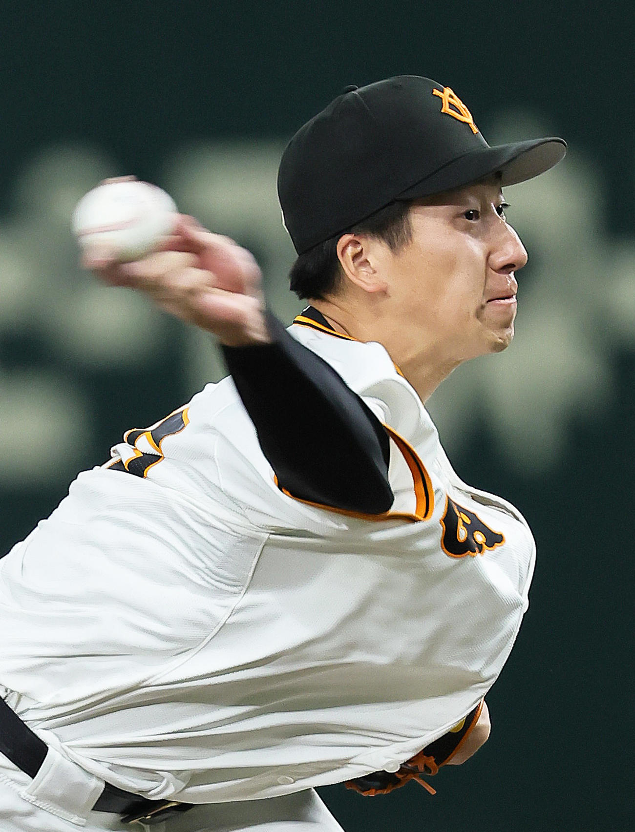 巨人対楽天　9回から登板した巨人大勢（撮影・足立雅史）