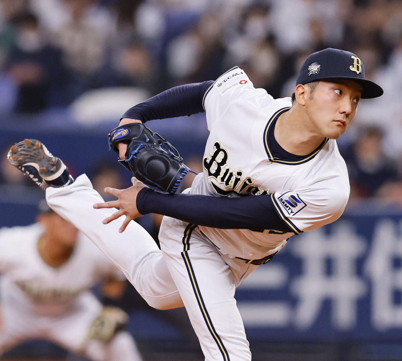 オリックス対阪神　4回4安打1失点のオリックス田嶋（撮影・藤尾明華）