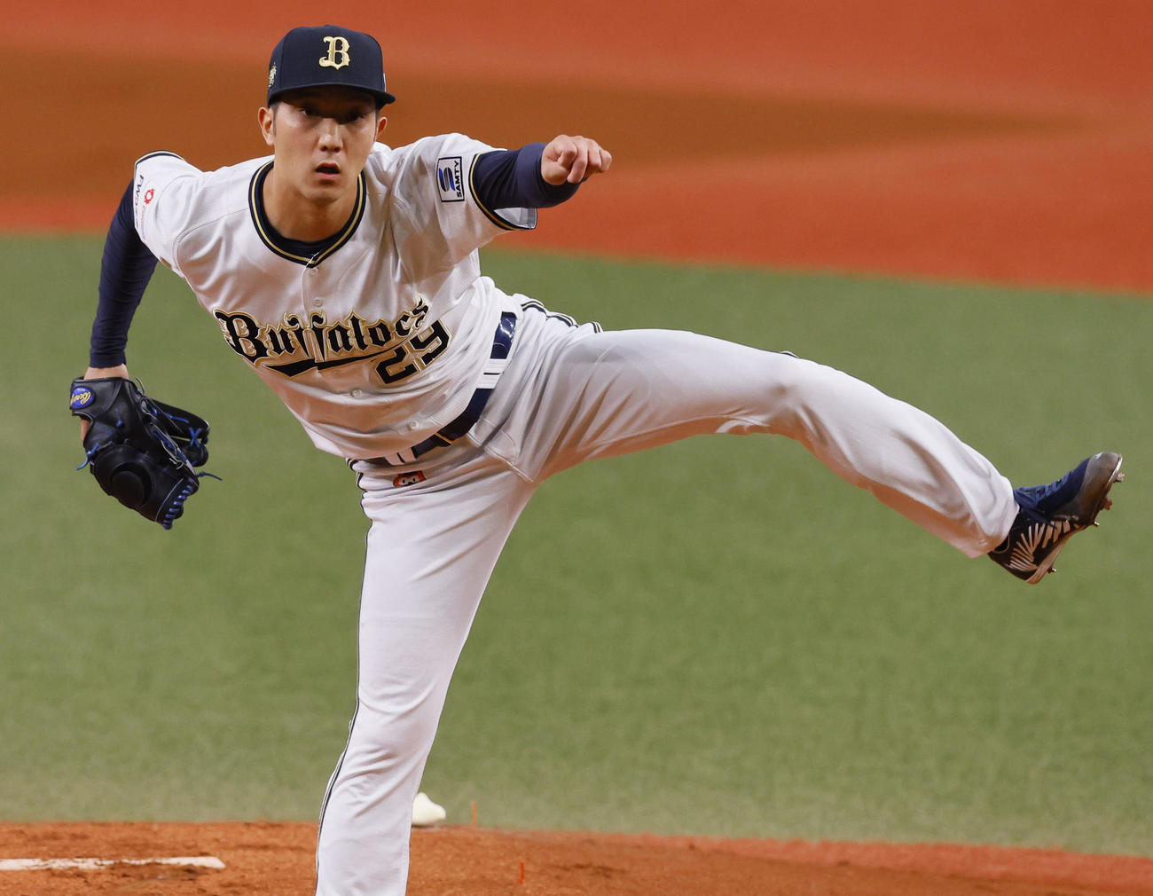 オリックス対阪神　阪神戦に先発したオリックス田嶋（撮影・藤尾明華）