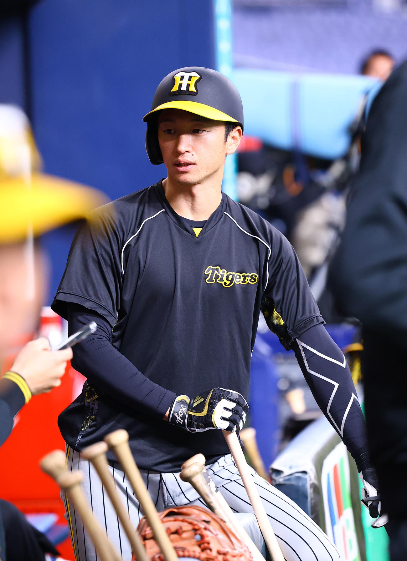 オリックス対阪神　打撃練習に臨む阪神近本（撮影・藤尾明華）