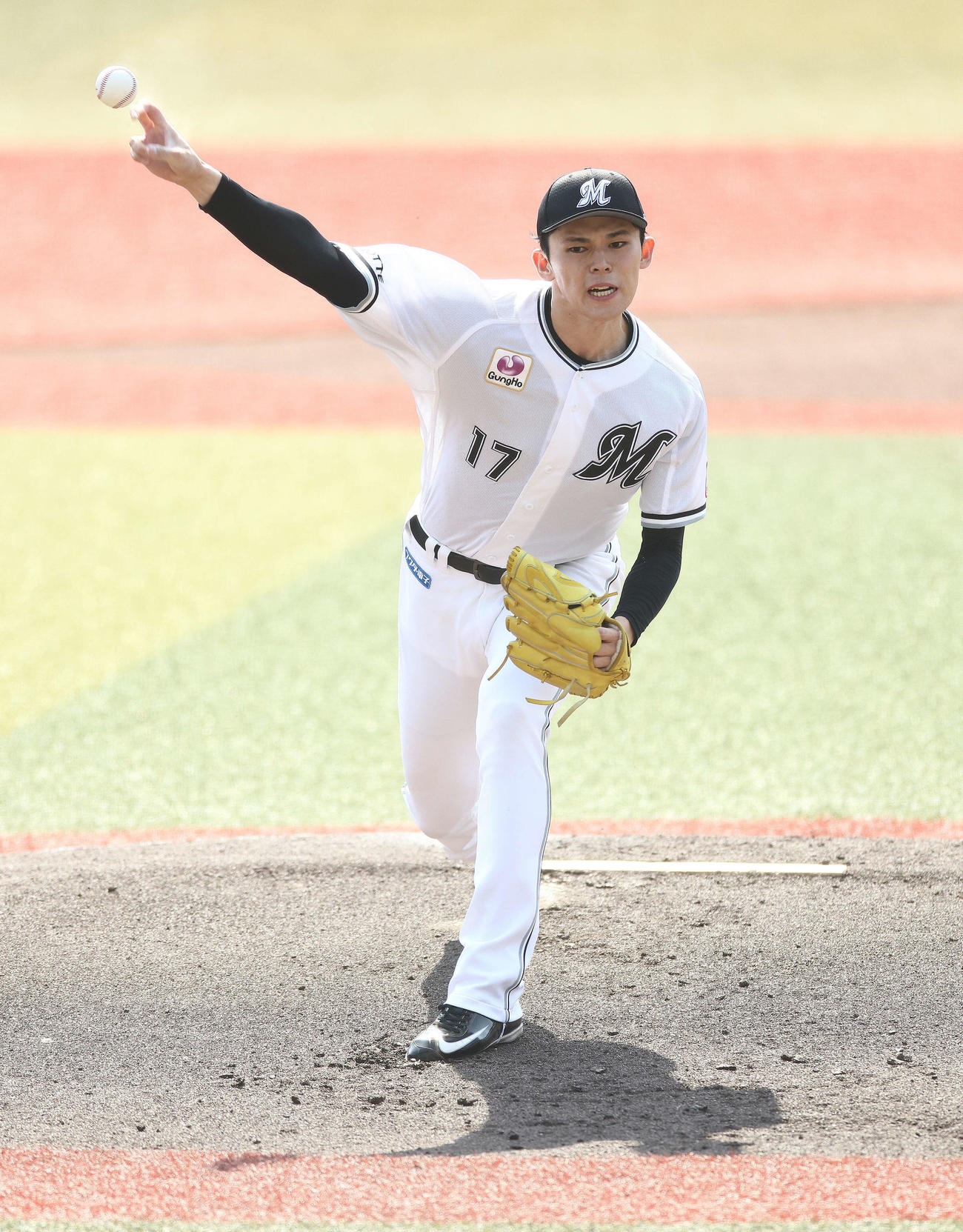ロッテ佐々木朗希（2024年3月17日撮影）
