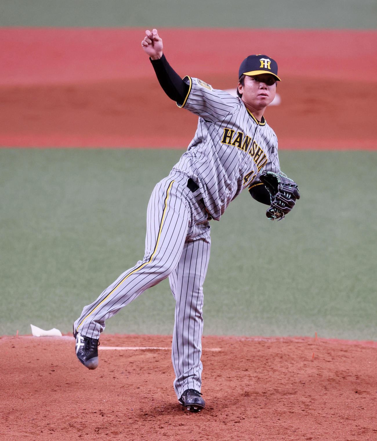 練習試合　オリックス対阪神　オリックス戦に先発する村上（撮影・加藤哉）