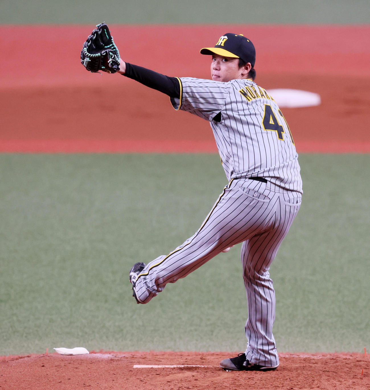 練習試合　オリックス対阪神　オリックス戦に先発する村上（撮影・加藤哉）