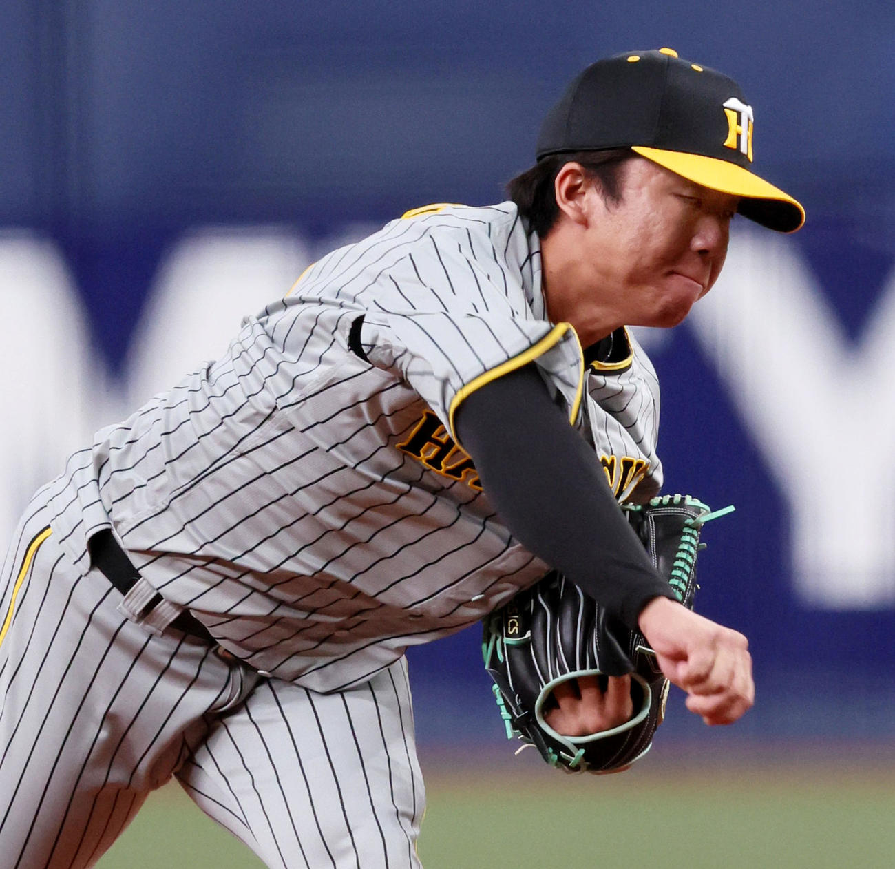 練習試合　オリックス対阪神　オリックス戦に先発する村上（撮影・加藤哉）