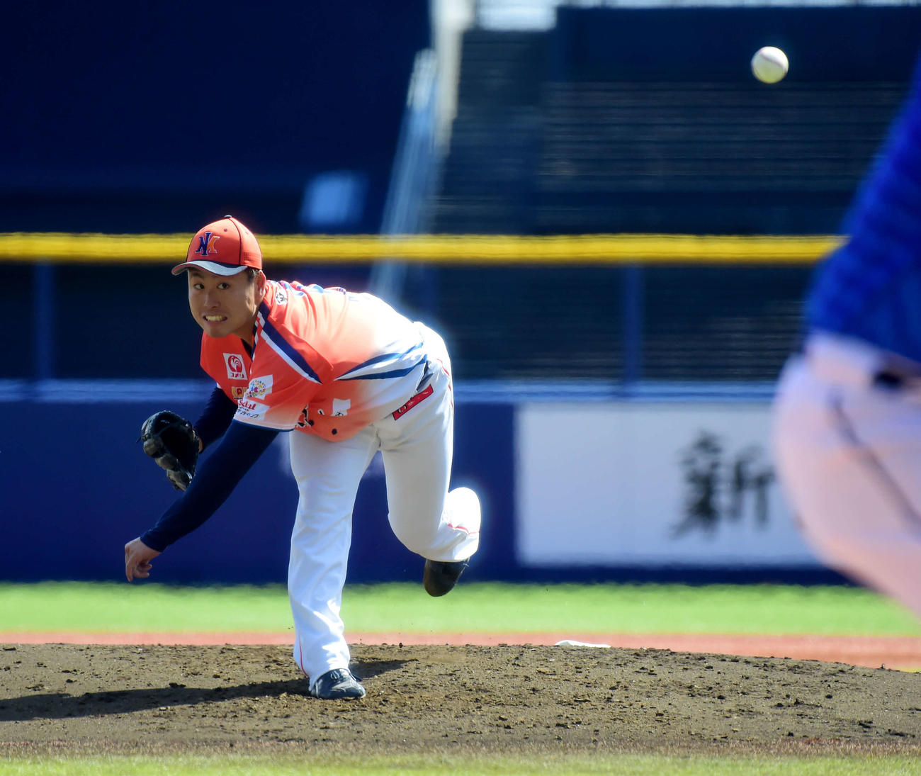 7回無失点と好投したオイシックス先発・牧野（撮影・大島享也）