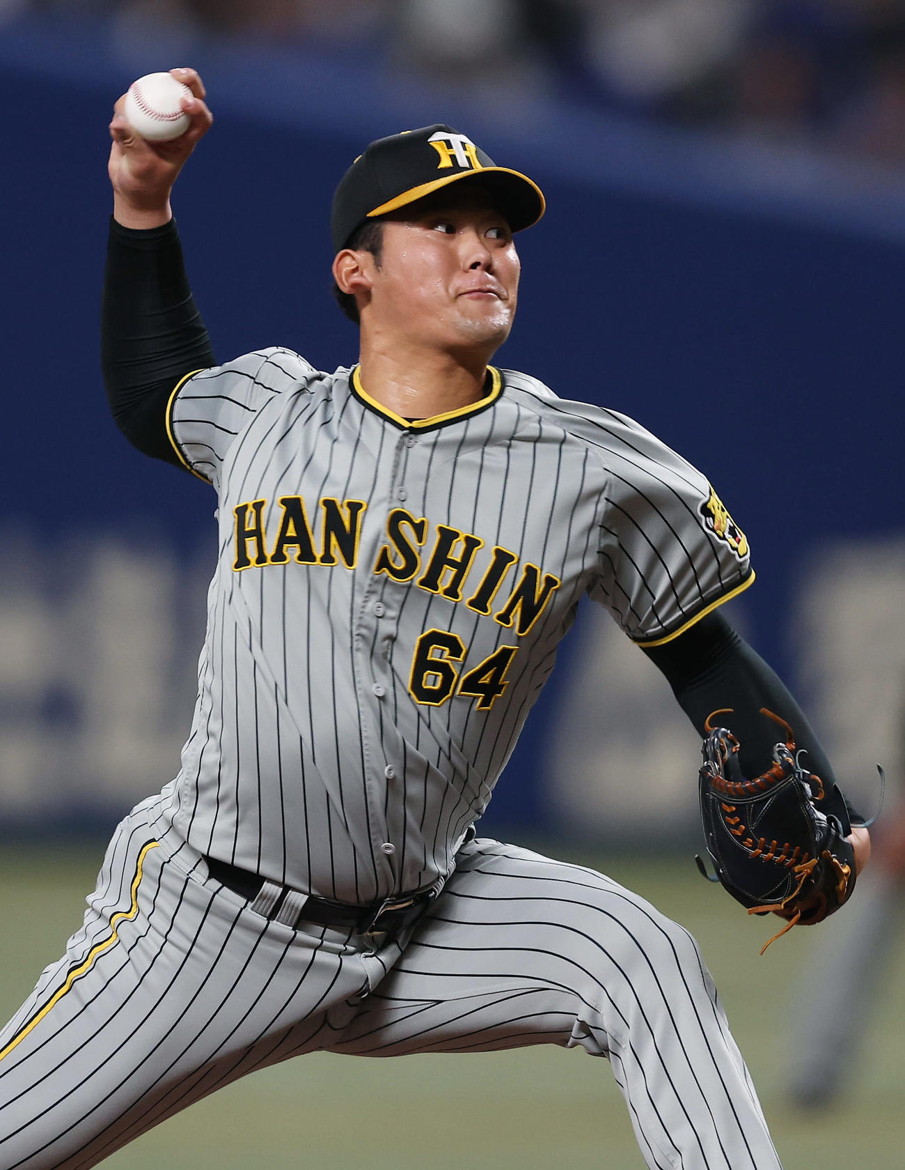 阪神の岡留英貴（2024年3月16日撮影）