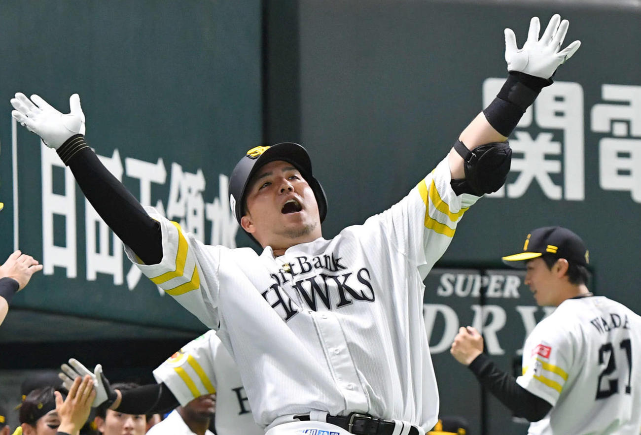 ソフトバンク山川穂高（2024年3月19日撮影）