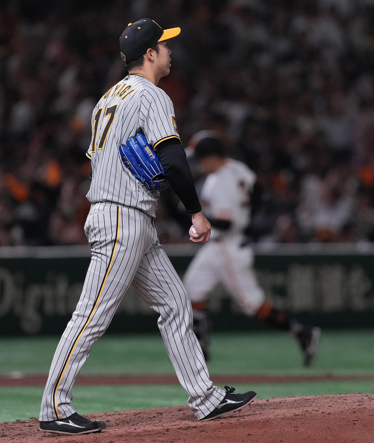 巨人対阪神　5回裏巨人2死二塁、梶谷に右越え2点本塁打を浴びる青柳（撮影・鈴木みどり）