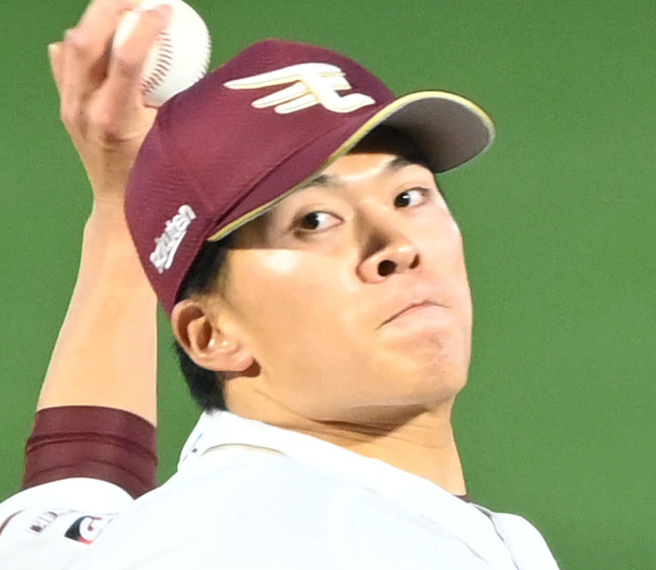 楽天対西武　力投する楽天先発の早川（撮影・山崎安昭）