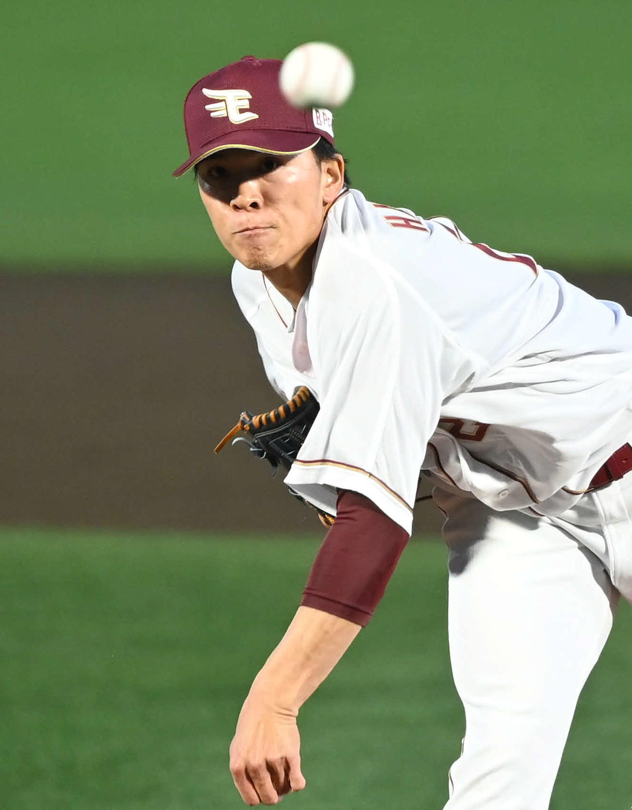 楽天対西武　力投する楽天先発の早川（撮影・山崎安昭）