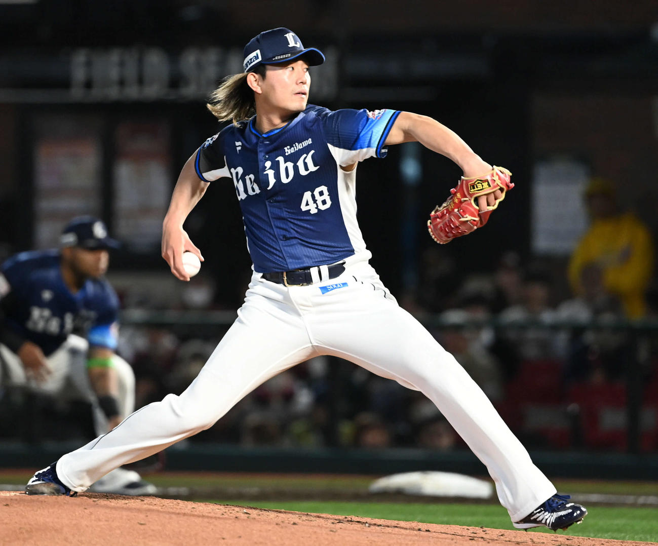 楽天対西武　力投する西武先発の今井（撮影・山崎安昭）