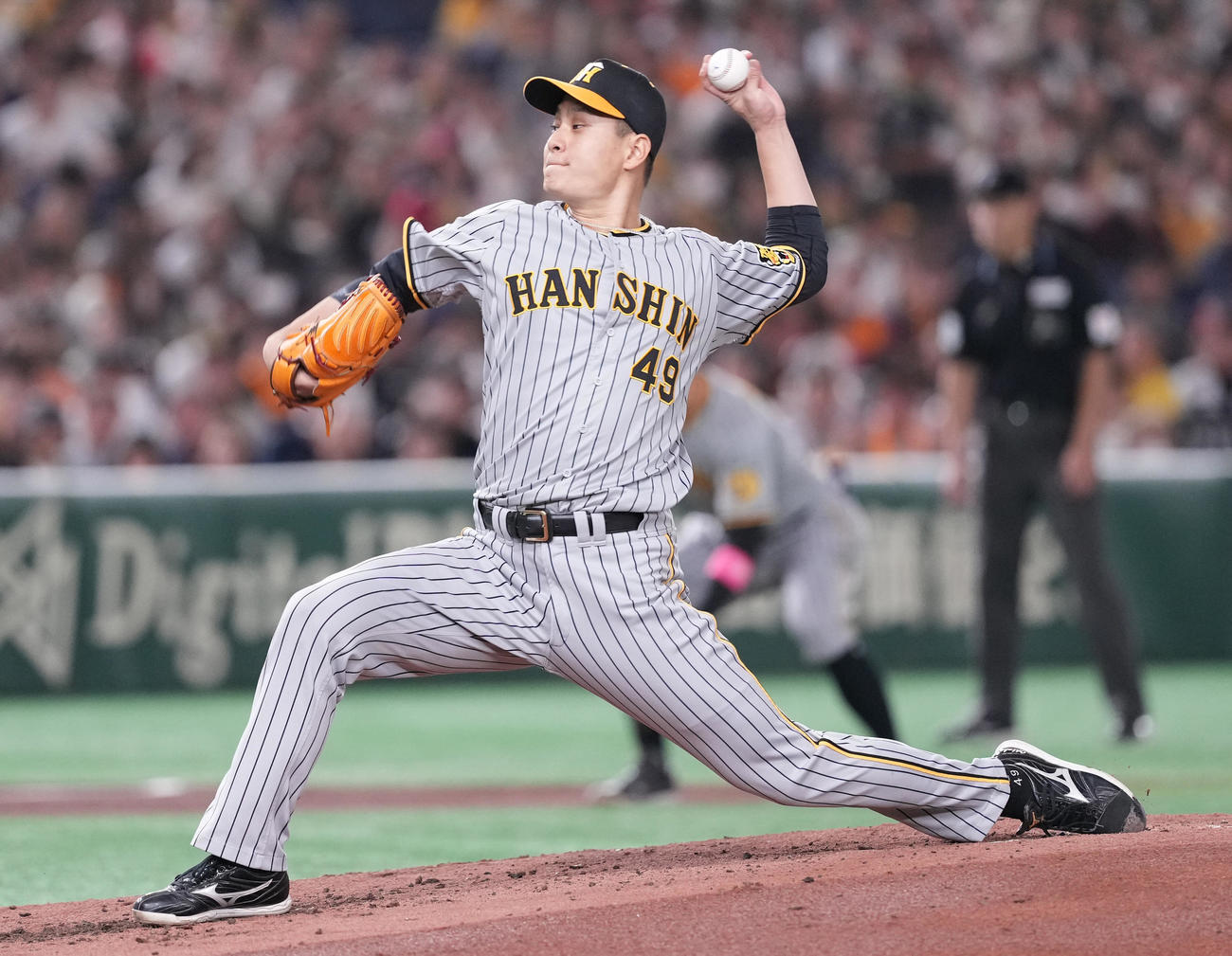巨人対阪神　先発し力投する阪神大竹（撮影・鈴木みどり）
