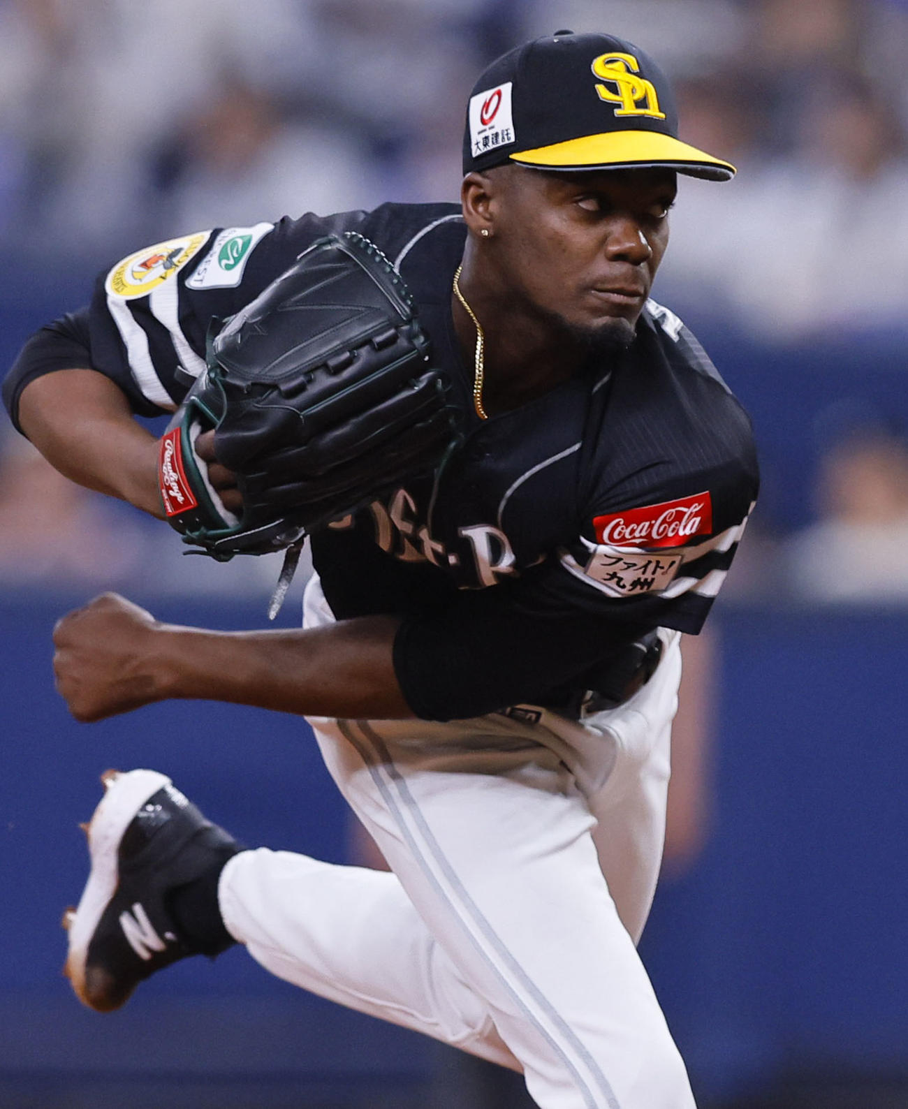 オリックス対ソフトバンク　オリックス戦に先発したソフトバンクのモイネロ（撮影・藤尾明華）
