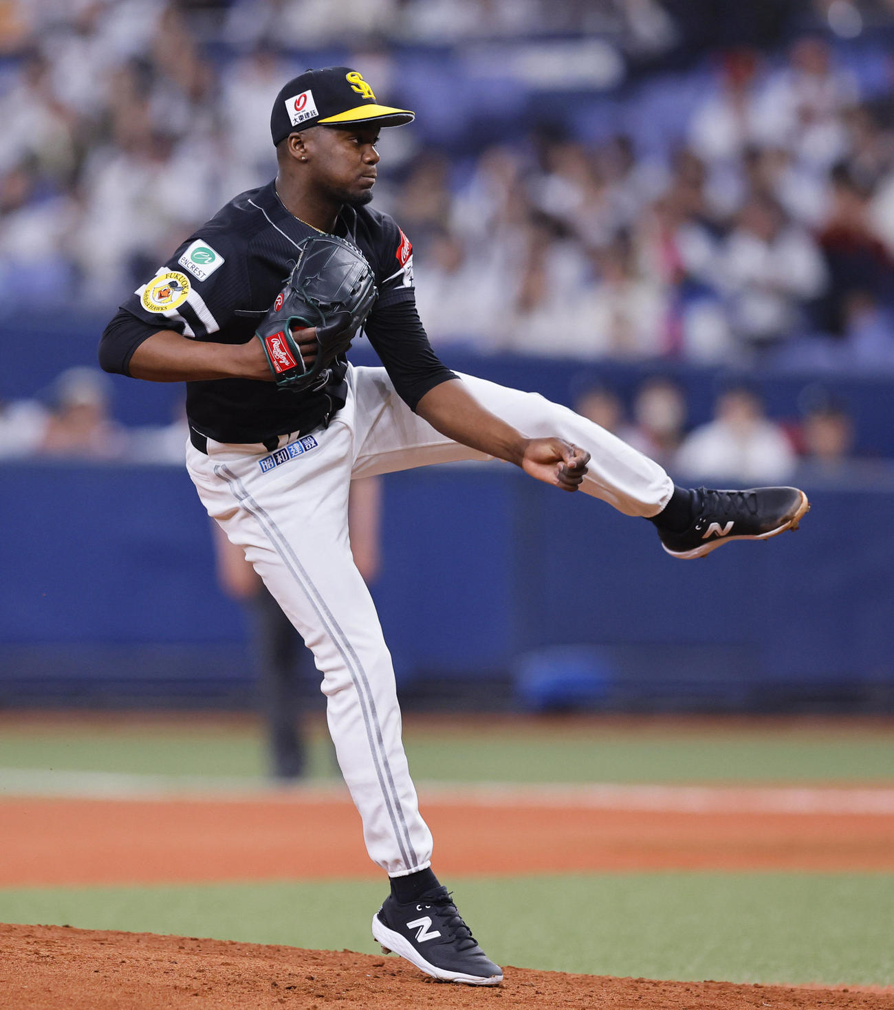 オリックス対ソフトバンク　オリックス戦に先発したソフトバンクのモイネロ（撮影・藤尾明華）