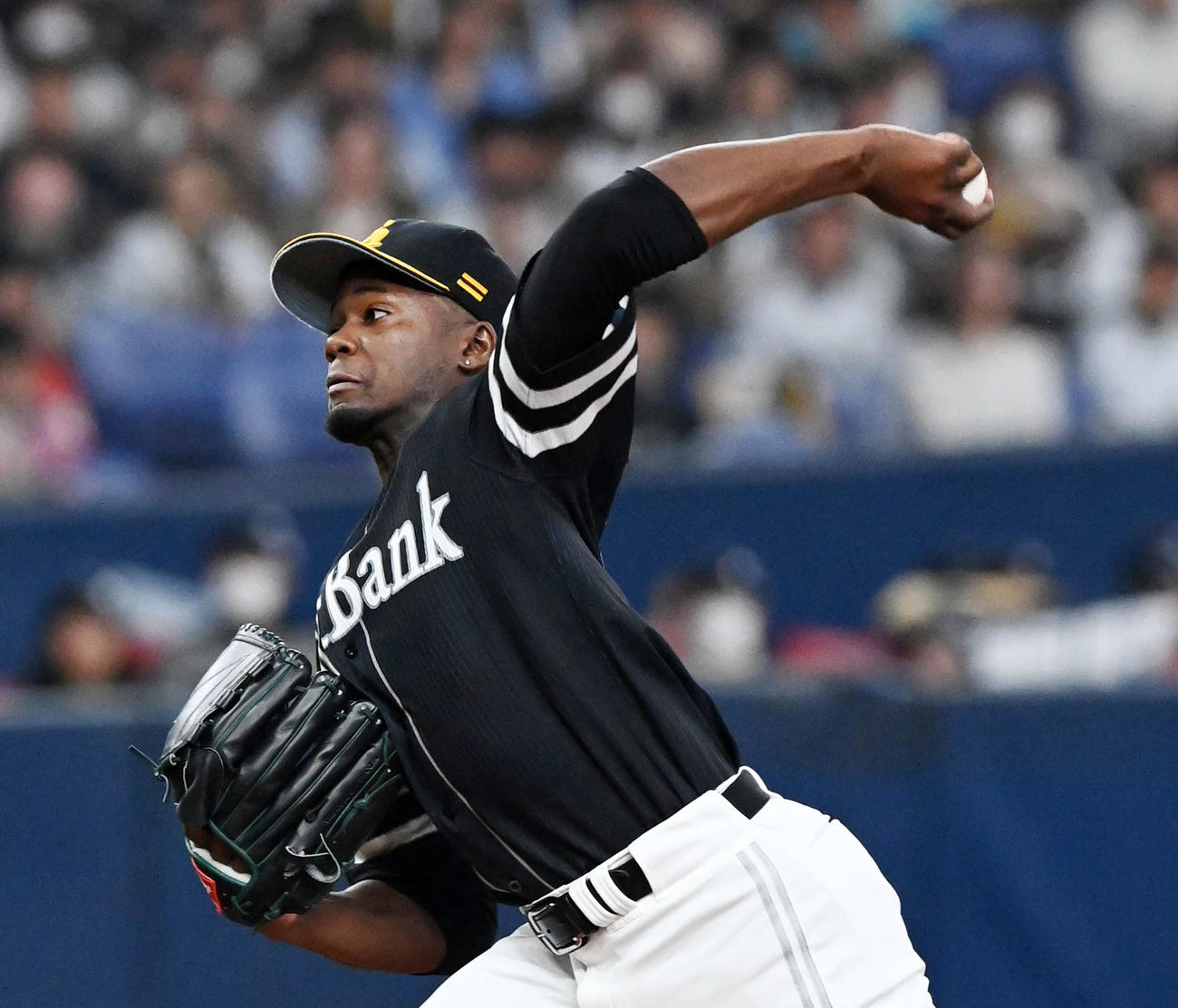 オリックス対ソフトバンク　ソフトバンク先発のモイネロ（撮影・前岡正明）
