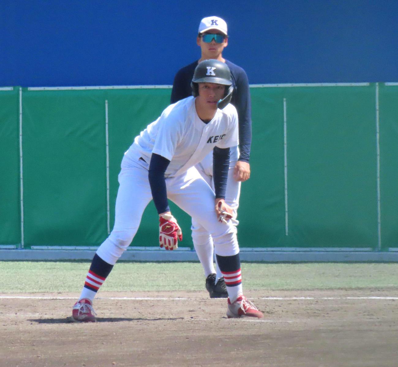 代走で途中出場した慶大・清原正吾内野手（撮影・黒須亮）