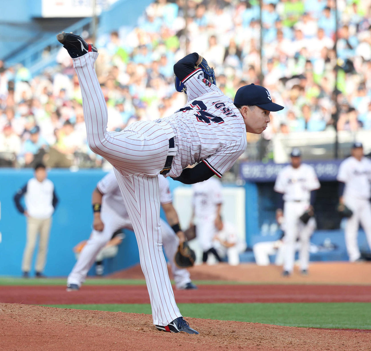 ヤクルト対中日　9回を締めたヤクルト星（撮影・丹羽敏通）