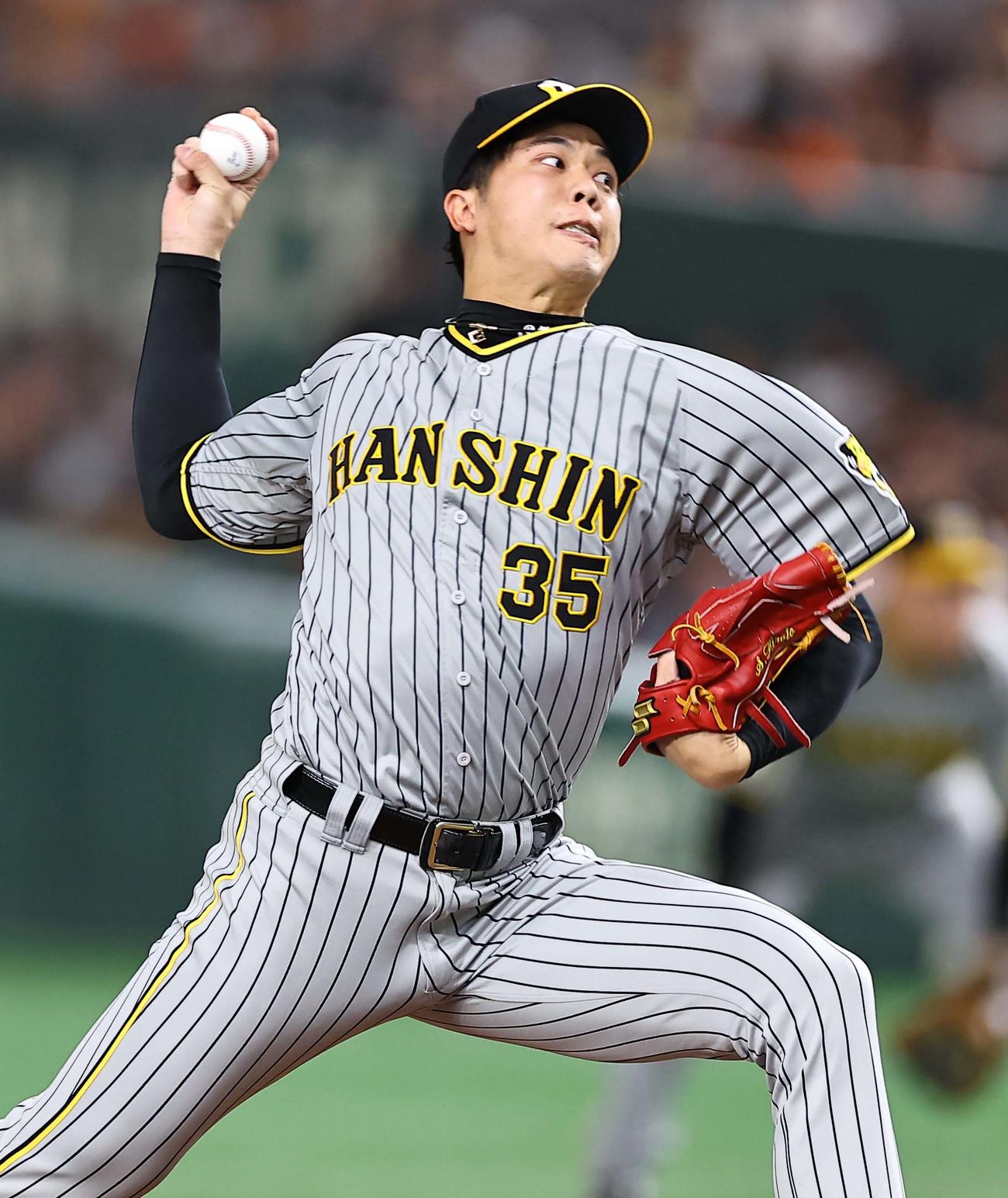 巨人対阪神　阪神先発の才木は6回を4安打無失点に抑える（撮影・上田博志）