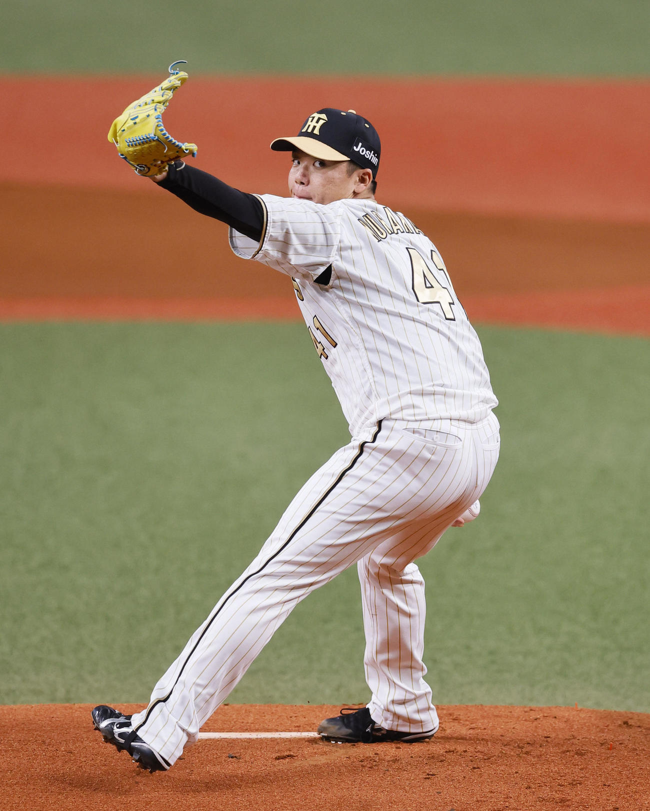 阪神対DeNA DeNA戦に先発した阪神村上（撮影・藤尾明華）